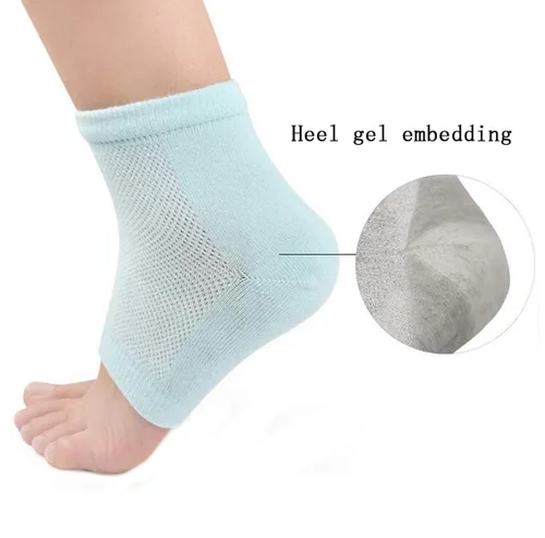 Miniatura 3 de Snadulor - 3 pares de calcetines hidratantes para talón de gel para tacones secos y agrietados, calcetines de gel de spa, calcetines de punta Blanco