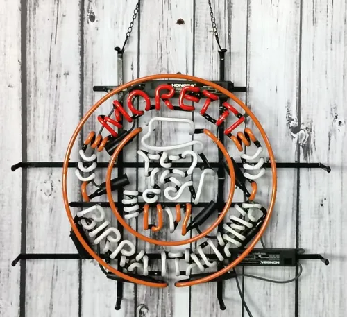 Miniatura 2 de Letreros de neón para bar de cerveza y dormitorio, compatibles con Moretti Birra Italiana, letreros de neón de vidrio para oficina, cafetería