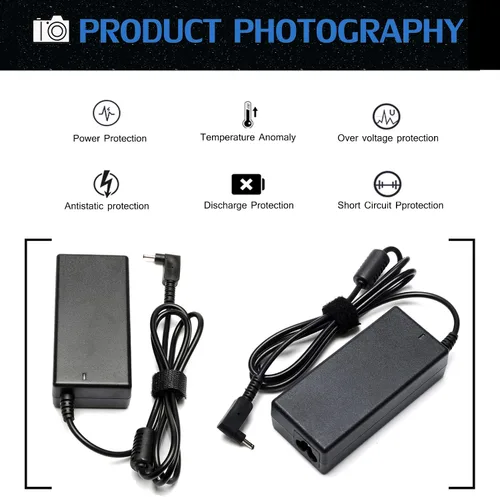 Miniatura 4 de Adaptador de CA de 19V 3.42A 65W Cargador para portátil Acer Chromebook 11 13 14 15 R11 CB3 CB5 C740 C720 C720p C738T C731 CB3-532 CB3-131 CB3-531