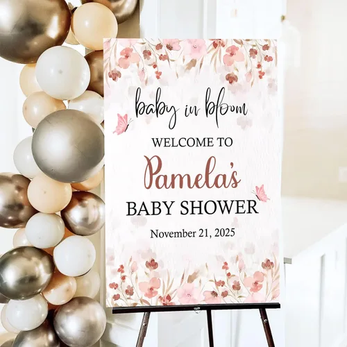 Miniatura 2 de Letrero personalizado de Baby In Bloom, letreros de bienvenida para baby shower, decoraciones de baby shower, baby shower, letrero de bebé