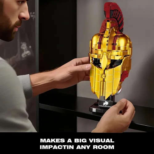 Miniatura 6 de Ideas Casco de Centurión Romano Juego de Construcción, Modelo de Exhibición para el Hogar de Casco de Soldado Genial Coleccionable, Compatible