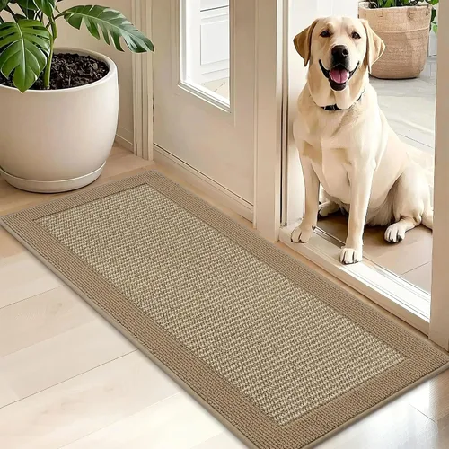 Miniatura 34 de BEQHAUSE Tapete para puerta interior de 20 x 32 pulgadas, tapete antideslizante para entrada, lavable, resistente a la suciedad, tapete