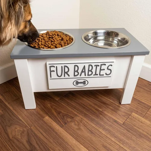 Miniatura 96 de GrooveThis Woodshop Soporte Personalizado de Cuenco Elevado para Perros de Tamaño Grande, Mediano, Pequeño y Extra Pequeño - Cuencos de Acero Negro