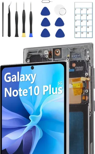 Miniatura 8 de Reemplazo de pantalla OLED para Samsung Note 10 Plus 5G con marco y sensor de huellas dactilares, incluye kit completo de herramientas y guía