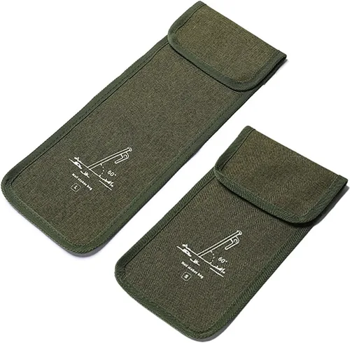 2 bolsas de estacas para tienda de campaña (S+L) resistentes a pinchazos, bolsas de almacenamiento de clavijas de gran capacidad, bolsa impermeable