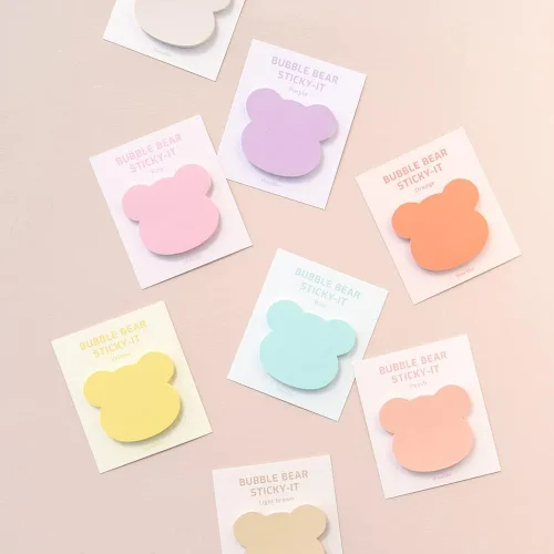 Miniatura 6 de Monolike Bubble Bear Sticky-it - Juego de 8 blocs de notas autoadhesivas 30 hojas