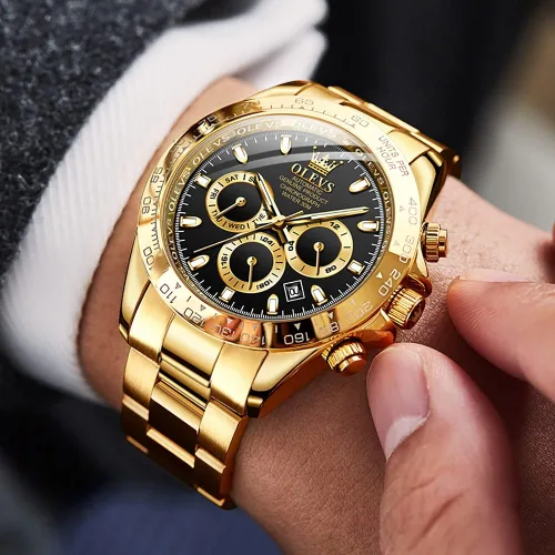 Miniatura 2 de OLEVS reloj mecánico automático, reloj de cuerda automático de lujo para hombre a prueba de agua, acero inoxidable.