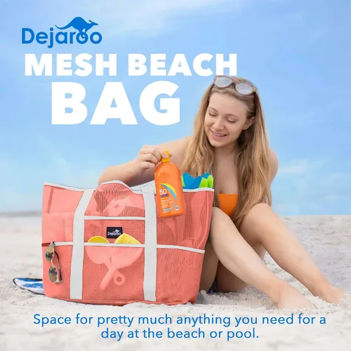 Miniatura 2 de Dejaroo Bolsa de playa de malla ligera, para juguetes y elementos esenciales de vacaciones
