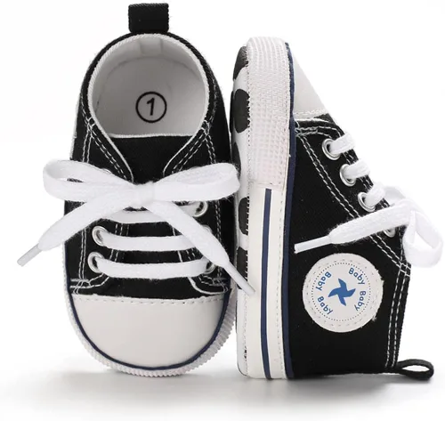 Zapatos de lona para bebés y niñas, suela antideslizante suave, recién nacidos, primeros caminantes, estrellas, zapatos de mezclilla unisex para