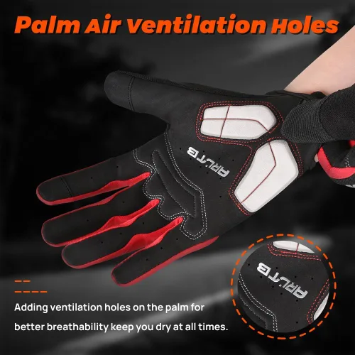 Miniatura 14 de guantes para bicicleta, 3 tamaños, 3 colores, guantes para ciclismo, bicicleta, mitones de dedo completo, acolchados, transpirables, ligeros