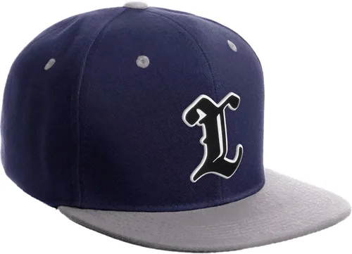 Miniatura 699 de Daxton Gorra clásica con visera de billete plano con letras del alfabeto inglés antiguo de la A a la Z