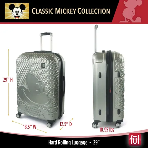 Miniatura 2 de FUL Disney Mickey Mouse - Maleta rígida con ruedas giratorias plateado Disney Mickey Mouse - Maleta rígida con ruedas giratorias