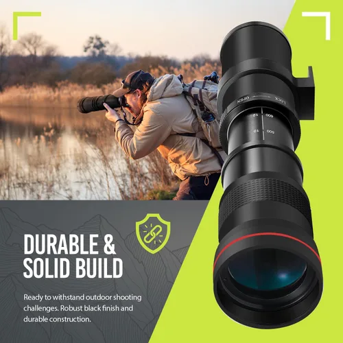 Miniatura 6 de BM Lente de Zoom Telefoto Manual HD de 420-800mm de Alta Potencia Compatible con Canon EOS 80D, EOS 90D, Rebel T3, T3i, T5, T5i, T6i, T6s, T7, T7I
