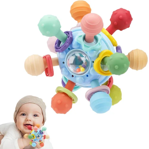 Juguetes de dentición para bebés, mordedores para bebés, juguetes sensoriales Montessori para 0-6 6-12 meses, regalos para niños de 1 año, niños y