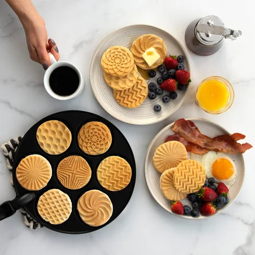 Miniatura 5 de Nordic Ware - Sartén para hotcakes antiadherente, aluminio pesado, 7 tazas redondas, para gas, eléctrico, estufas de cerámica, fabricado en EE. UU