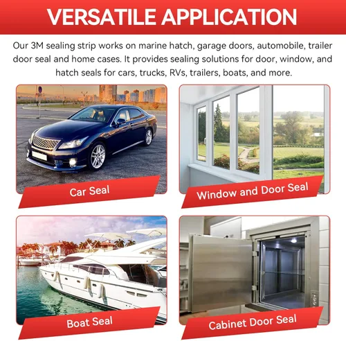 Miniatura 7 de Sello de goma de espuma acanalada, cinta de espuma acrílica 3M 4011, tira de junta autoadhesiva para puerta de garaje, ventana, caravana, barco