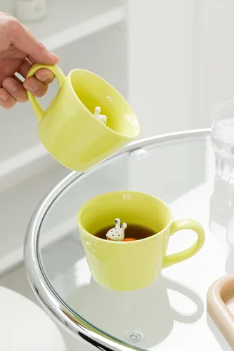 Miniatura 8 de Taza de Cerámica de Caracol DIHOclub Taza de Caracol Oculta con Animal 3D Dentro, Serie Jardín Figura Hecha a Mano (Verde Manzana)