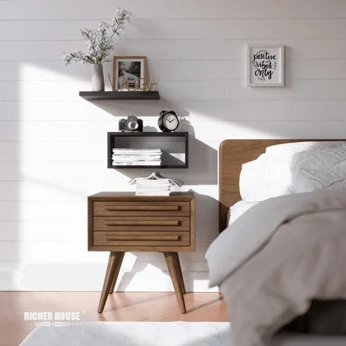 Miniatura 3 de RICHER HOUSE Estantes flotantes para baño, estantes flotantes negros para pared, estantes de baño sobre el inodoro, estantes colgantes montados