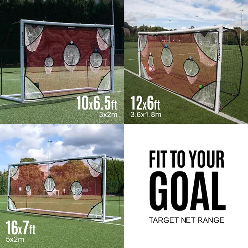 Miniatura 9 de QuickPlay Red de objetivo de portería de fútbol PRO con 7 zonas de puntuación - Práctica de tiro y tiros de portería Disponible en 4 tamaños
