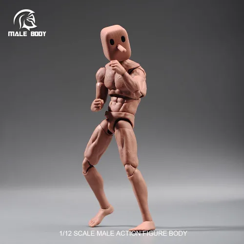 Miniatura 4 de Fremego Figura de acción masculina a escala 1/12, figura muscular súper flexible y fuerte de 6 pulgadas, cabeza cuadrada, figura de acción