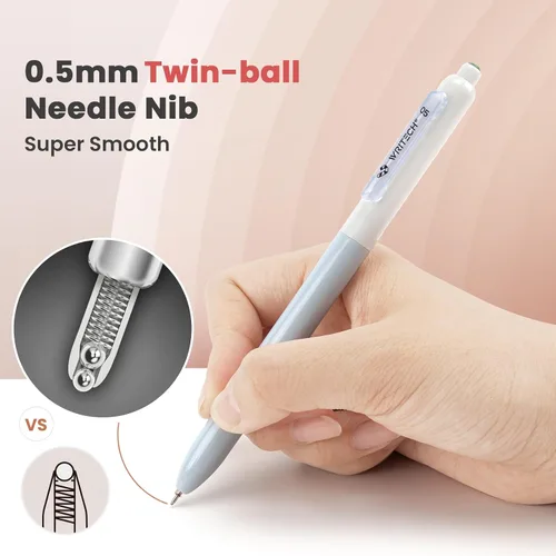 Miniatura 2 de WRITECH Bolígrafos de Gel de Punta Fina: 0.5mm Retráctil de Punta Fina Conjunto de Bolígrafos de Escritura Suave Sin Manchas Tinta Negra Clic