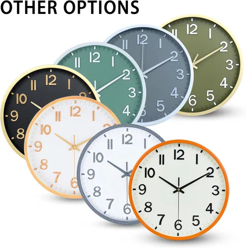 Miniatura 6 de Wall Clock, Modern 8 Inch Small Wall Clocks Battery Operated, Silent Non-Ticking Analog Classic for Office, Home, Bathroom, Kitchen, Bedroom