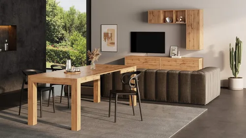 Miniatura 7 de Mobili Fiver, Iacopo - Mesa de comedor extensible, roble rústico, fabricada en Italia