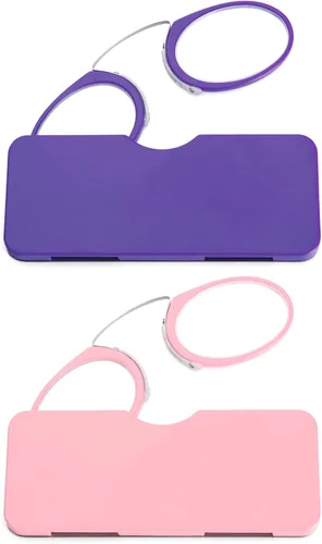 Miniatura 8 de DXYXYO Mini Gafas de Lectura Sin Brazos con Clip para la Nariz para Hombre y Mujer, 2 Pack, Lectores delgados y Compactos con Estuche Portátil