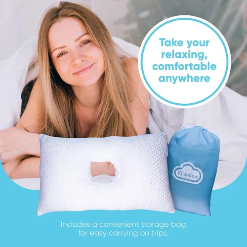 Miniatura 5 de UComfort - Almohada para perforación de oreja para personas que duermen de lado que alivia cualquier dolor de oído e inflamación. Almohada de oreja