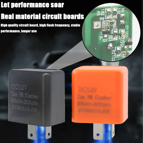 Miniatura 5 de AICEL Relé de intermitente LED de 2 pines electrónico, paquete de 4, relé de intermitente ajustable de velocidad de 12V para señal de giro