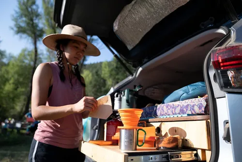 Miniatura 5 de ust Flexware plegable para café con diseño fuerte, flexible, compacto, sin BPA y sello de tapa para senderismo, mochileros, camping y supervivencia