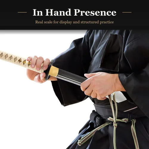 Miniatura 3 de HMS Samurai Katana Sword, Practical, Hand Forged, 1045 Carbon Steel, Heat Tempered/Clay Tempered, Full Tang, Sharp, Scabbard Blanco-dragón-951A