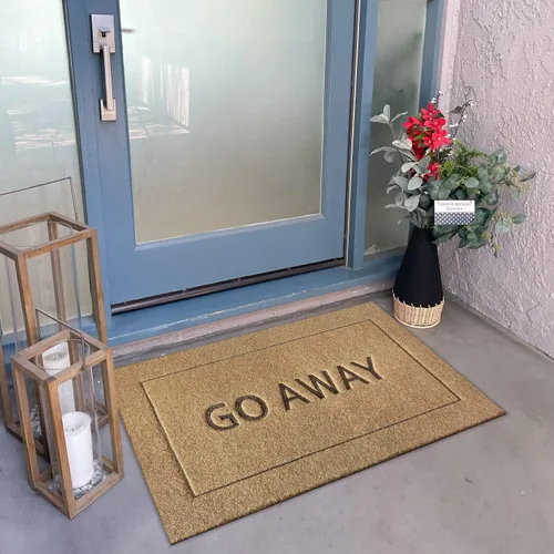 Miniatura 7 de JJUUYOU Felpudo grande para puerta delantera, divertido tapete de bienvenida para porche, tapete de goma antideslizante duradero de perfil bajo