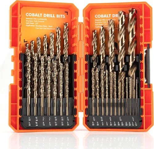 Miniatura 10 de amoolo Juego de brocas de cobalto (1/16"-1/4", 13 unidades), brocas de metal M35 HSS para acero, acero inoxidable, metal duro, hierro fundido