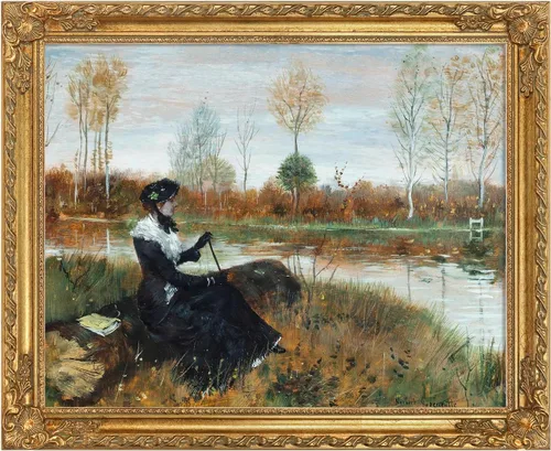 Miniatura 14 de Marco dorado antiguo para lienzo estirado de 8 x 10, marco de pintura barroca de madera maciza para retratos, paisajes, impresiones de arte