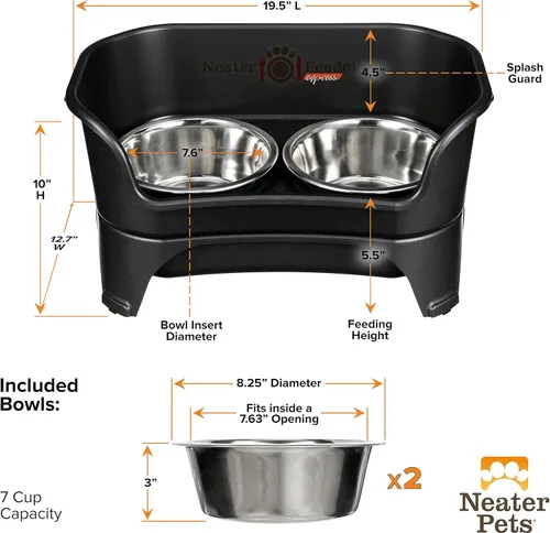 Miniatura 7 de Neater Feeder Express Cuencos para perros a prueba de desorden, elevados para razas de tamaño mediano a grande, cuenco de comida para perros sin