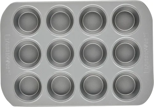 Miniatura 8 de Farberware, utensilio para hornear antiadherente, asadera para muffins (12 copas), color gris, Sartén para muffins, 12 tazas, ninguno , Gris