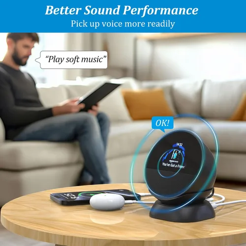 Miniatura 6 de PlusAcc Soporte para Spot con puertos de carga USB-C y USB-A, soporte de escritorio para teléfonos celulares y auriculares, diseño que ahorra Negro