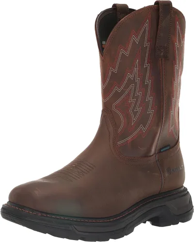 ARIAT Botas de trabajo con punta compuesta impermeable Big Rig para hombre, Marrón Oscuro/Marrón Desgastado, 11 Ancho