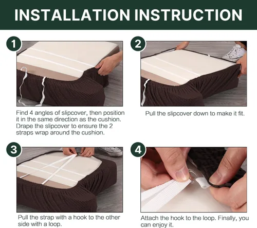 Miniatura 7 de H.VERSAILTEX Funda Elástica para Sillón Sofá con Cojín en Forma de T, Fundas de Cojín en T para Sala de Estar, Funda para Sillón Sofá, Funda