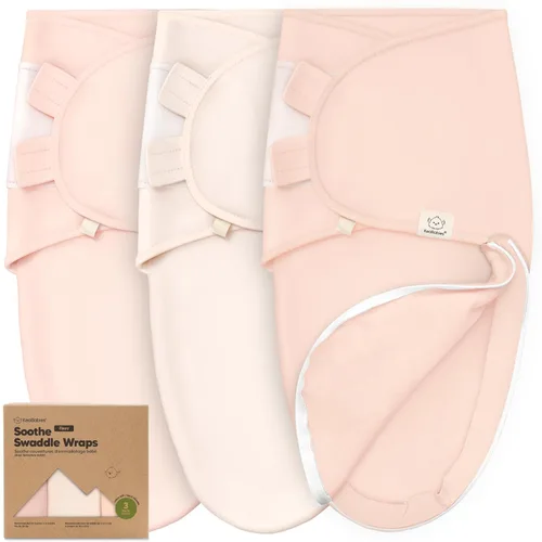 Miniatura 15 de Saco de dormir para bebé con cremallera - Paquete de 3 mantas envolventes para recién nacidos de 0 a 3 meses, bebé, niña, niño, saco de dormir suave
