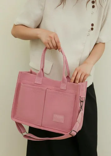 Miniatura 3 de Obosoyo Bolso de lona para mujer, bolso de mano grande de lona para el trabajo, bolso cruzado casual para viajes diarios