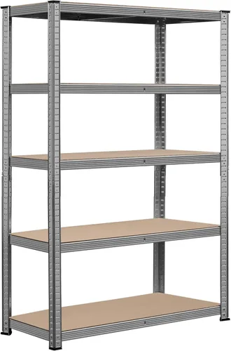 Miniatura 16 de Topeakmart Estantes utilitarios de 5 niveles, estantes de almacenamiento de metal, estanterías ajustables, montaje sin tornillos, estantes de Negro