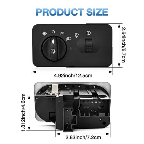 Miniatura 2 de Interruptor de faros compatible con Ford F250 F350 F450 F550 Super Duty 2002 2003 2004, diseño de 9+4 pines para camiones con faro delantero