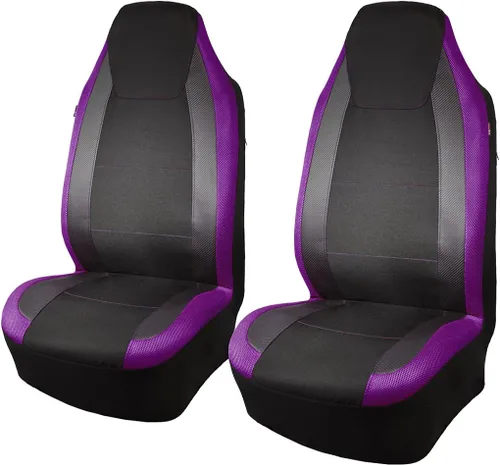 Miniatura 29 de Flying Banner Fundas de asiento de automóvil de fibra de carbono de calidad, tela de malla de aire, deportiva, respaldo bajo, respaldo alto