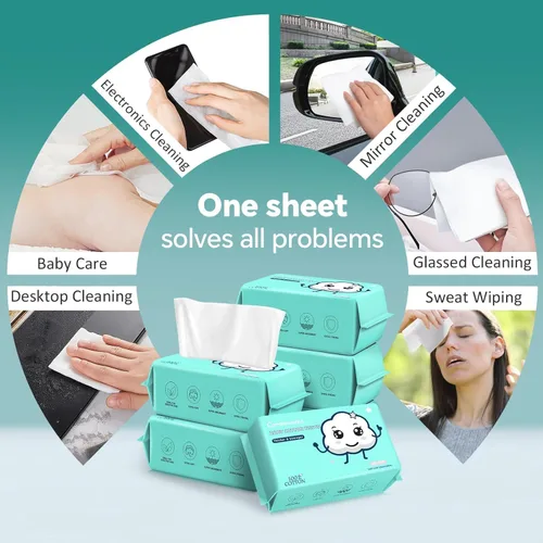 Miniatura 7 de Toallas faciales desechables – Pañuelos faciales 100% algodón para uso seco y húmedo, toallitas biodegradables para eliminación de maquillaje