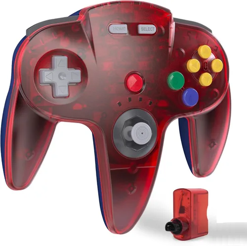 Miniatura 9 de KIWITATA Controlador inalámbrico para consola original N64, 2.4 GHZ recargable retro N64 sistema remoto joystick inalámbrico controlador gamepad