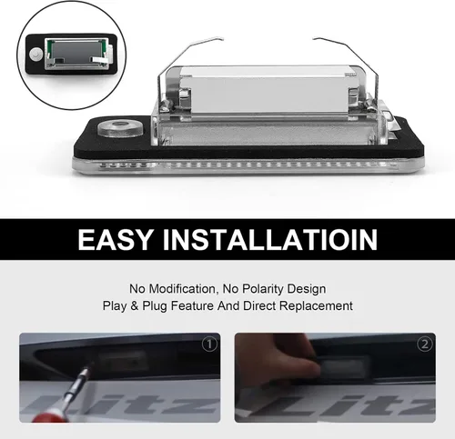 Miniatura 6 de litzland Luces LED para matrícula, compatibles con Audi A3 S3 A4 S4 A6 S6 A8 S8 Q7 RS4 lente transparente, lámpara LED para matrícula, paquete de 2