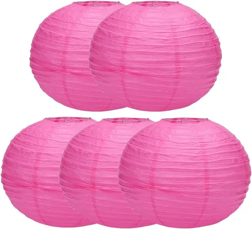 Balagan Linternas de papel japonesas chinas de 16 pulgadas, 5 paquetes (rosa, 16 pulgadas) (BLG-220503)
