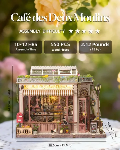 Miniatura 3 de Kit de rincón de libro, kit de casa de muñecas en miniatura para casa de muñecas, Booknook Tiny House Librería, rompecabezas de madera 3D, regalos